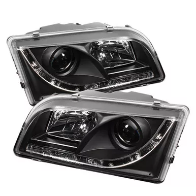 Spyder Auto - DRL LED Projector Headlights; Uses Stock Bulbs; Pair; Black; - 5030351